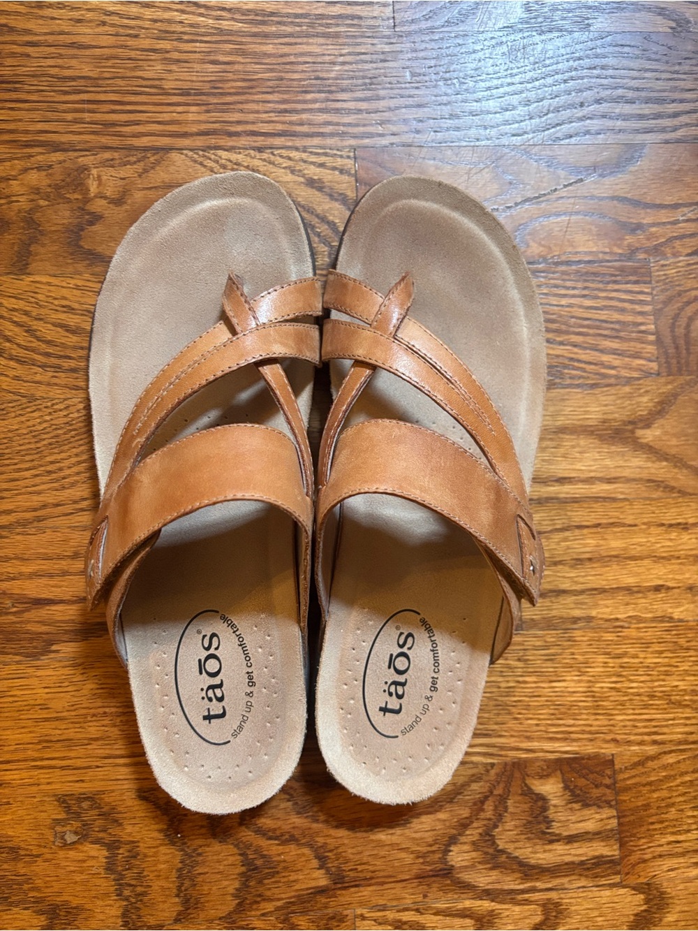 Taos Women’s Perfect Tan Leather Slide Sandals